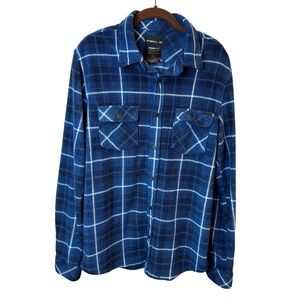 O'Neill Blue Plaid Button Front Fleece Shirt Jacket Shacket M